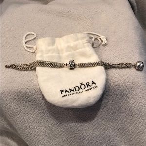 Pandora Silver Mesh Bracelet w/ Charm